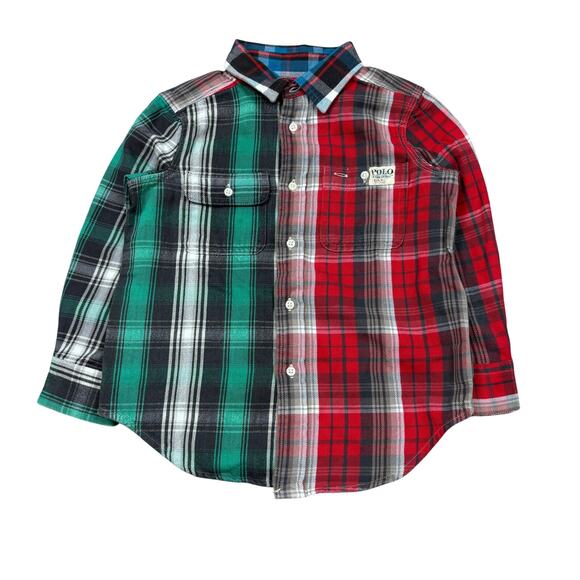 Polo Ralph Lauren Colorblock Plaid Button Up Shirts Baby Toddler 4/4T - Picture 1 of 8